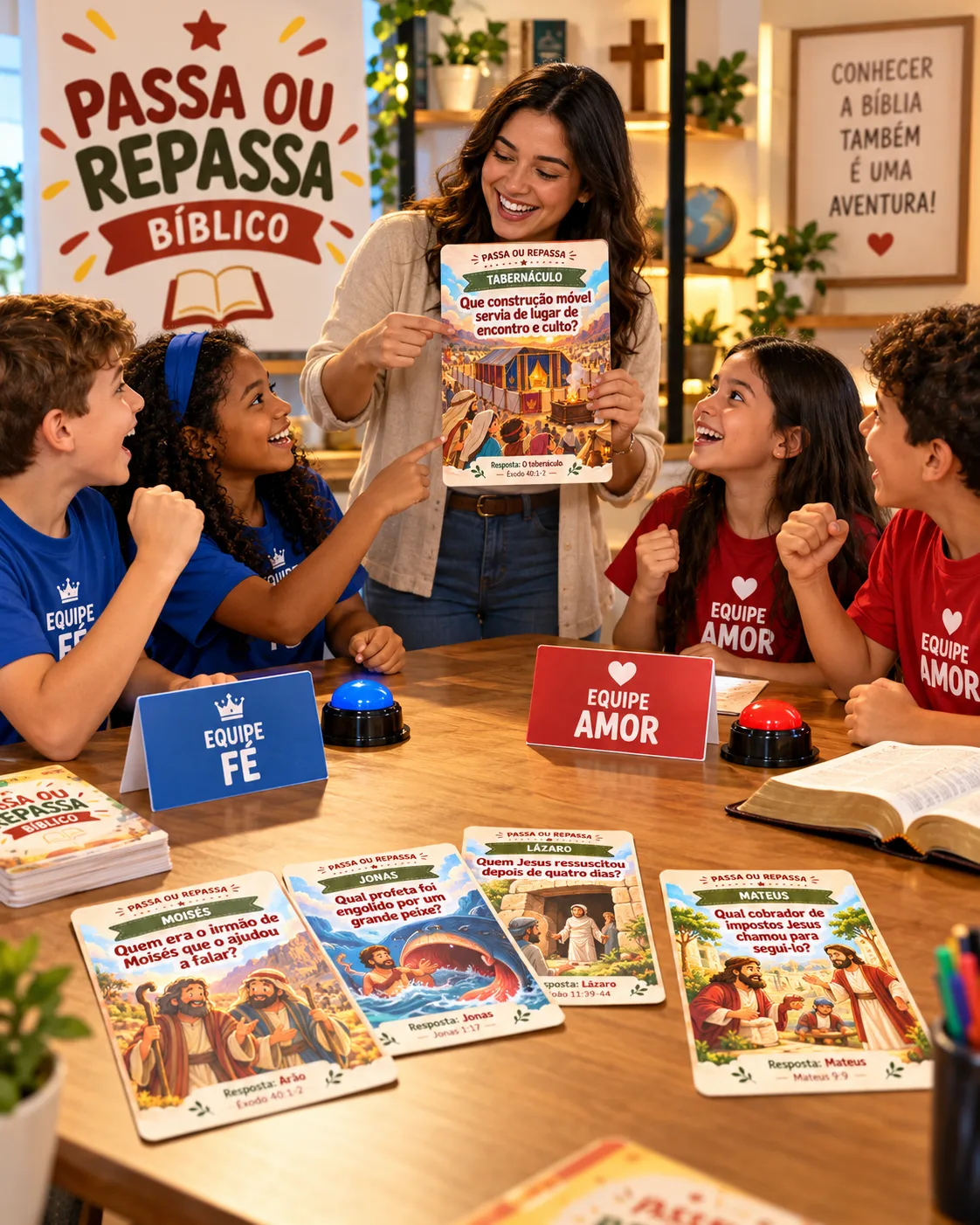 Jogo de perguntas bíblicas para brincar em grupo