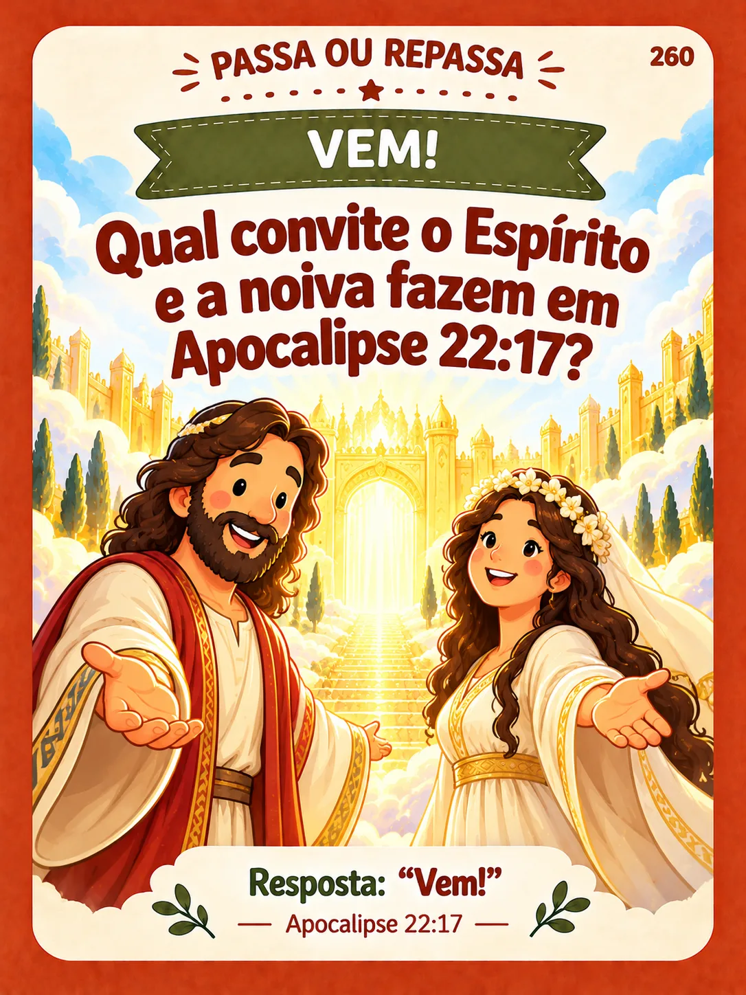 Carta Passa ou Repassa sobre a promessa do Apocalipse