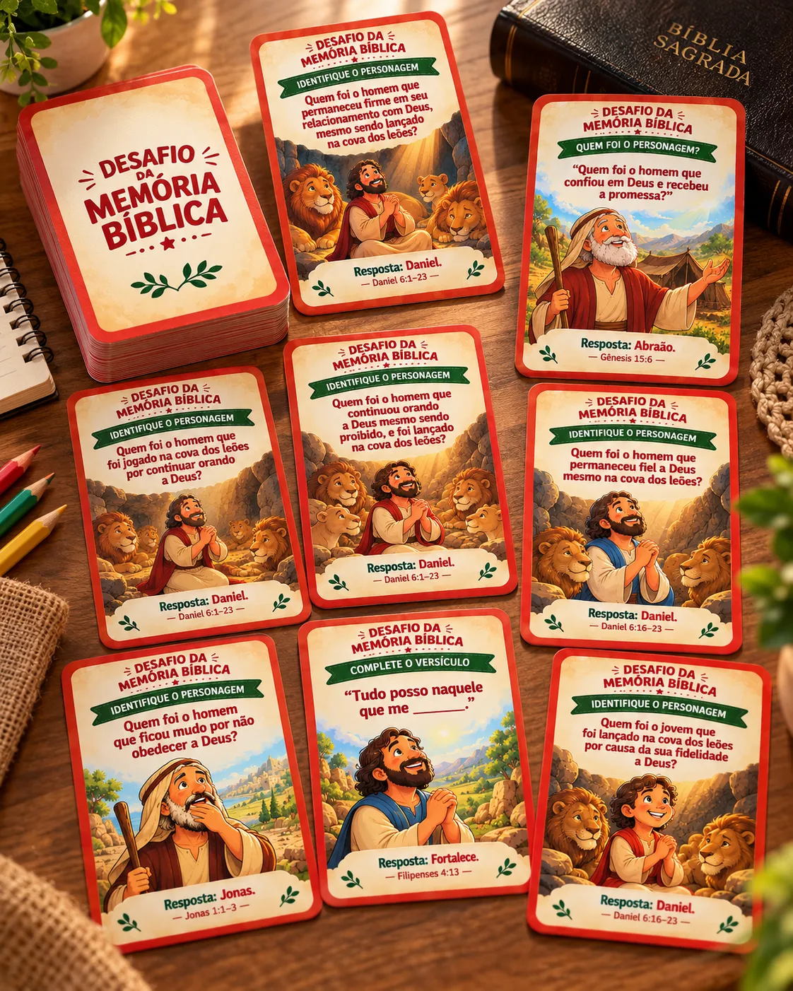 Cartas dos 59 desafios da memória bíblica